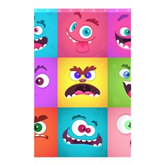 Monsters Emotions Scary Faces Masks With Mouth Eyes Aliens Monsters Emoticon Set Shower Curtain 48  X 72  (small)  by Jancukart