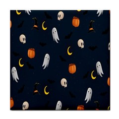 Halloween Ghost Pumpkin Bat Skull Face Towel by artworkshop