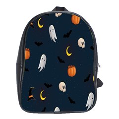 Halloween Ghost Pumpkin Bat Skull School Bag (xl) by artworkshop