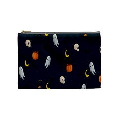 Halloween Ghost Pumpkin Bat Skull Cosmetic Bag (medium) by artworkshop