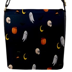 Halloween Ghost Pumpkin Bat Skull Flap Closure Messenger Bag (s) by artworkshop