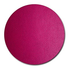 Pink Leather Leather Texture Skin Texture Round Mousepads by artworkshop