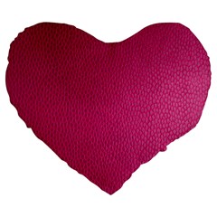 Pink Leather Leather Texture Skin Texture Large 19  Premium Flano Heart Shape Cushions by artworkshop