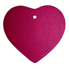 Pink Leather Leather Texture Skin Texture Heart Ornament (two Sides) by artworkshop