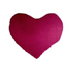 Pink Leather Leather Texture Skin Texture Standard 16  Premium Heart Shape Cushions by artworkshop