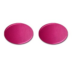 Pink Leather Leather Texture Skin Texture Cufflinks (oval) by artworkshop