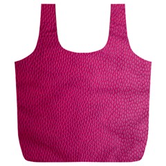 Pink Leather Leather Texture Skin Texture Full Print Recycle Bag (xxxl)