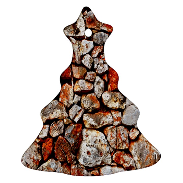 Stone Wall Wall Texture Drywall Stones Rocks Christmas Tree Ornament (Two Sides)