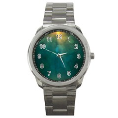 Background Green Sport Metal Watch by nate14shop