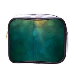 Background Green Mini Toiletries Bag (one Side) by nate14shop