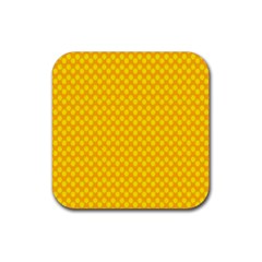 Polkadot Gold Rubber Coaster (square) by nate14shop