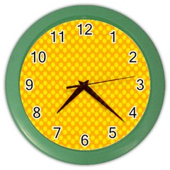 Polkadot Gold Color Wall Clock by nate14shop