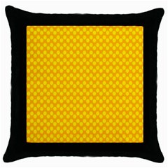 Polkadot Gold Throw Pillow Case (black) by nate14shop