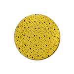 Polkadot Yellow Rubber Coaster (Round) Front