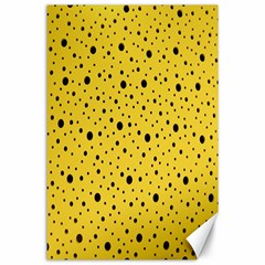 Polkadot Yellow Canvas 24  X 36  by nate14shop