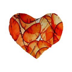 Orange Standard 16  Premium Heart Shape Cushions by nate14shop