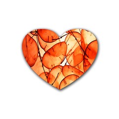 Orange Rubber Heart Coaster (4 Pack)