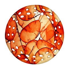 Orange Round Filigree Ornament (two Sides)