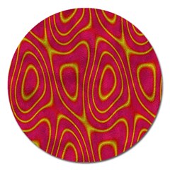 Pattern Pink Magnet 5  (round) by nate14shop