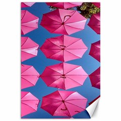 Pink Umbrella Canvas 12  X 18 