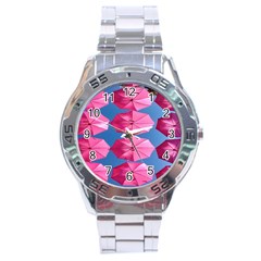 Pink Umbrella Stainless Steel Analogue Watch by nate14shop