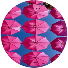 Pink Umbrella Uv Print Round Tile Coaster by nate14shop