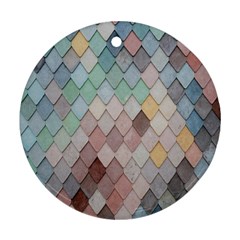 Tiles-shapes Round Ornament (two Sides) by nate14shop