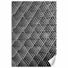 Grid Wire Mesh Stainless Rods Metal Canvas 12  X 18  by artworkshop