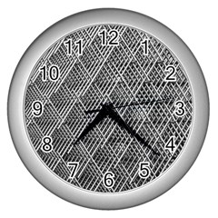 Grid Wire Mesh Stainless Rods Metal Wall Clock (silver) by artworkshop