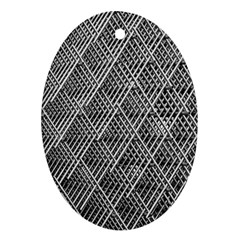 Grid Wire Mesh Stainless Rods Metal Ornament (oval)
