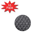 Grid Wire Mesh Stainless Rods Metal 1  Mini Buttons (10 pack)  Front