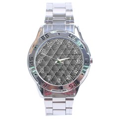 Grid Wire Mesh Stainless Rods Metal Stainless Steel Analogue Watch by artworkshop