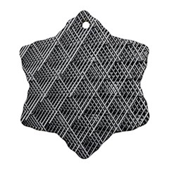 Grid Wire Mesh Stainless Rods Metal Snowflake Ornament (two Sides) by artworkshop