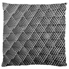 Grid Wire Mesh Stainless Rods Metal Large Cushion Case (one Side) by artworkshop
