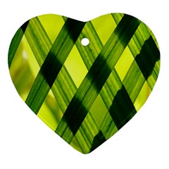 Leaves Grass Woven Ornament (heart) by artworkshop