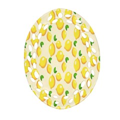 Lemon Oval Filigree Ornament (two Sides) by artworkshop