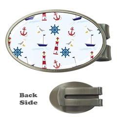 Lighthouse Sail Boat Seagull Money Clips (oval)  by artworkshop