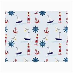 Lighthouse Sail Boat Seagull Small Glasses Cloth (2 Sides) by artworkshop