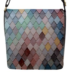 Tiles Shapes Flap Closure Messenger Bag (s) by artworkshop