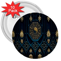 Abstract 001 3  Buttons (10 pack) 