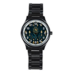 Abstract 001 Stainless Steel Round Watch