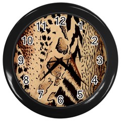 Animal-pattern-design-print-texture Wall Clock (black)