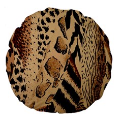 Animal-pattern-design-print-texture Large 18  Premium Flano Round Cushions by nate14shop