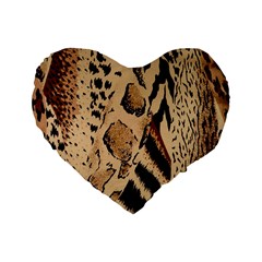 Animal-pattern-design-print-texture Standard 16  Premium Flano Heart Shape Cushions by nate14shop