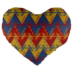 Aztec Large 19  Premium Heart Shape Cushions