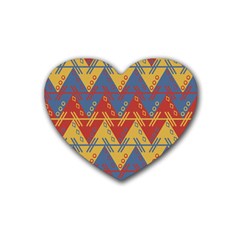 Aztec Rubber Heart Coaster (4 Pack)