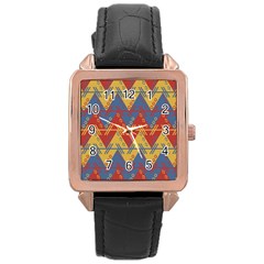 Aztec Rose Gold Leather Watch 