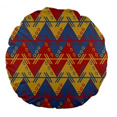Aztec Large 18  Premium Round Cushions by nate14shop