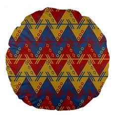 Aztec Large 18  Premium Flano Round Cushions by nate14shop