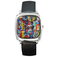 Beverages Square Metal Watch